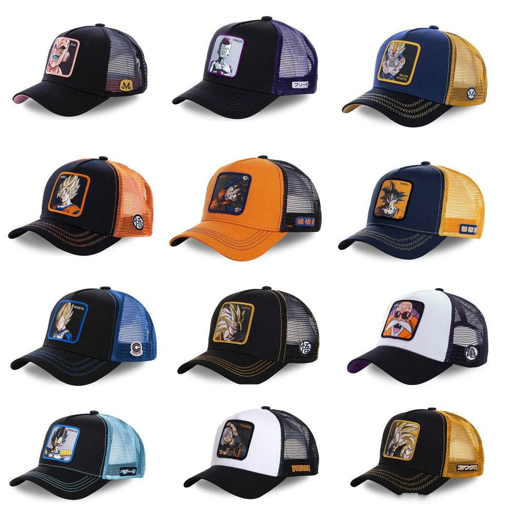 Nuevo Dragon Ball Z Gorro de malla Goku Gorra de béisbol Gorra snapback de ala curva Nuevo Dragon Ball Z Gorro de malla Goku Gorra de béisbol Gorra snapback de ala curva