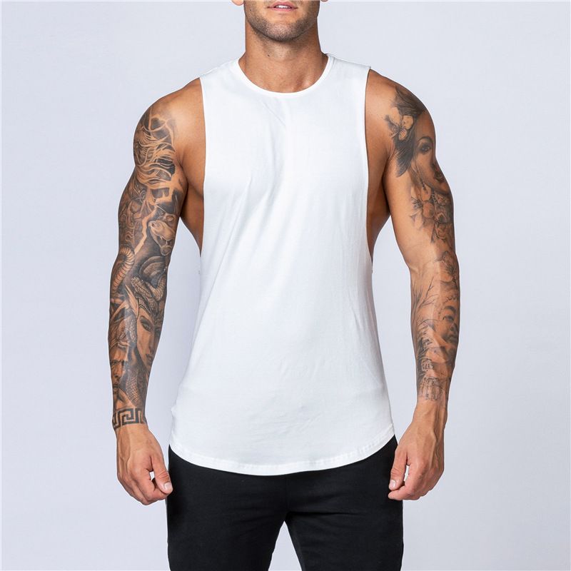 Summer Mens Tank Tops Blank Cotton Loose Tank Top Men Singlet Men