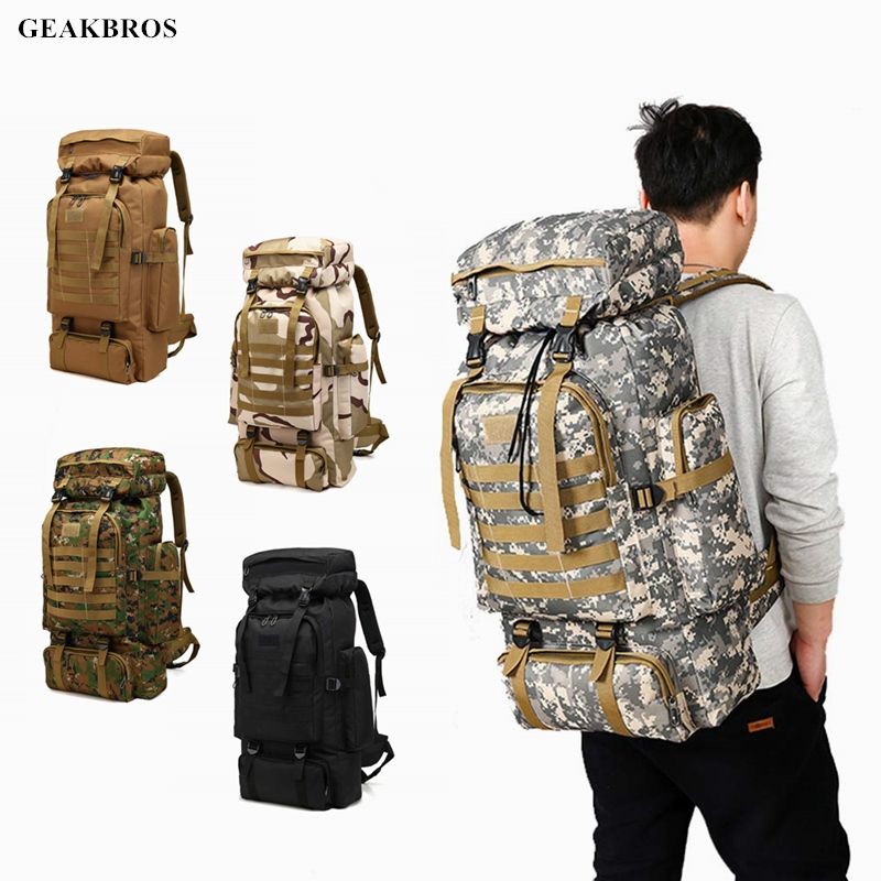 80 L militaire tactique sac à dos imperméable Outdoor Sport Sac à dos de randonnée Sac Nouveau
