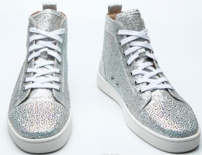 Handmade Bling Rhinestone Sneakers Men 