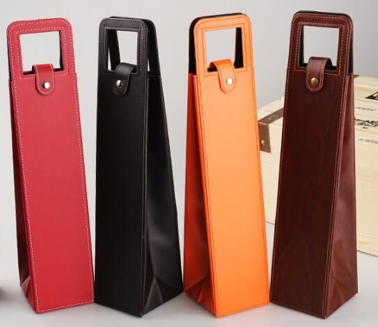 Portable Pu Leather Wine Bags Red Wine Bottle Packaging Case Gift