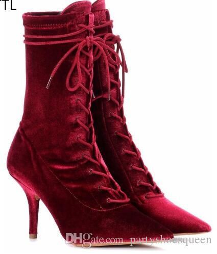 red velvet boots