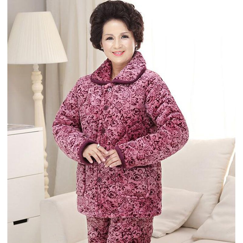 Satin Al Orta Yasli Eski Mercan Kadife Pijama Takimlari 2019 Yeni Kis Kadin Uyku Lounge Kalin Isinma Flanel Pijama Homewear Ayarlar Tl356 09 Dhgate Comda