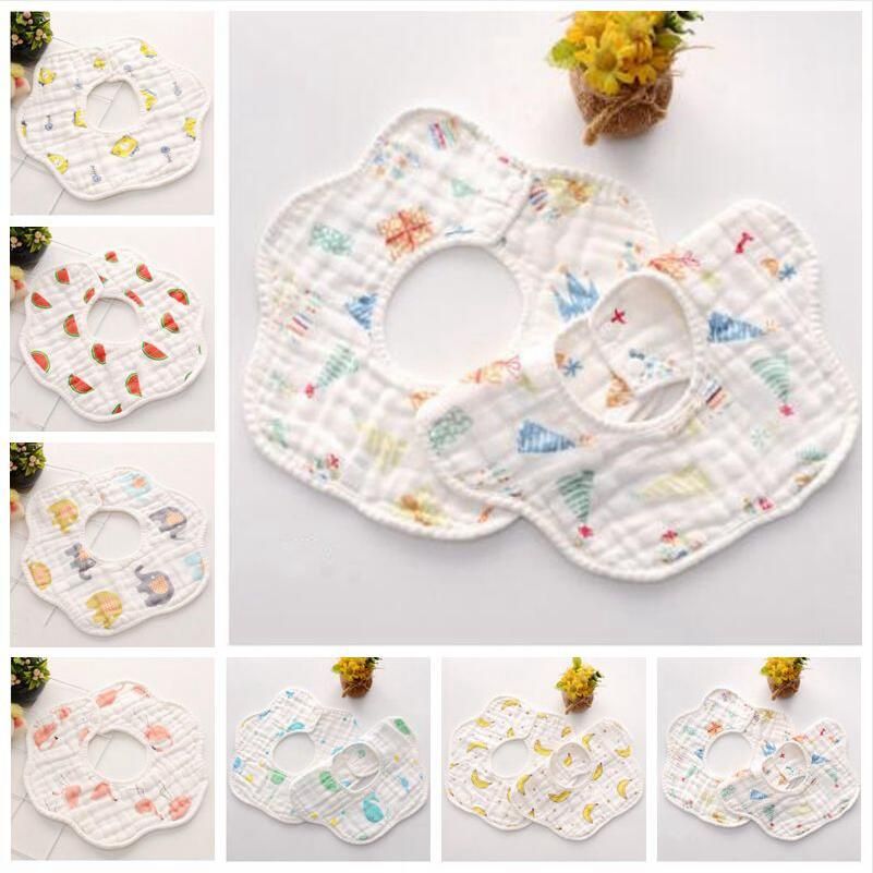 Baberos de flores para bebé con rotación de 360 grados,pañ Baberos de flores para bebé con rotación de 360 grados,pañ