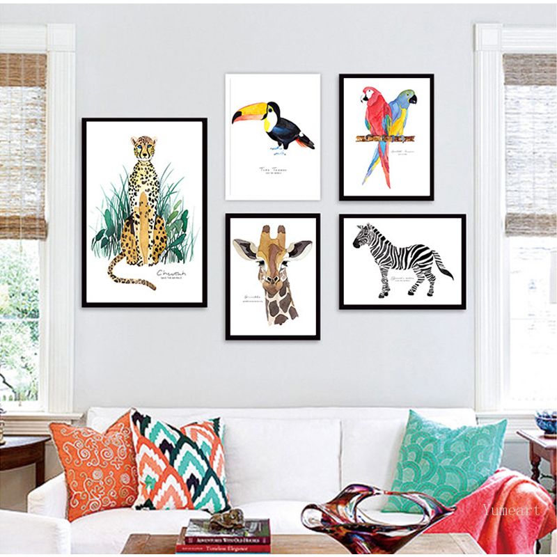 Compre Extracto De La Cebra Del Leopardo Del Loro Aves Arte De La