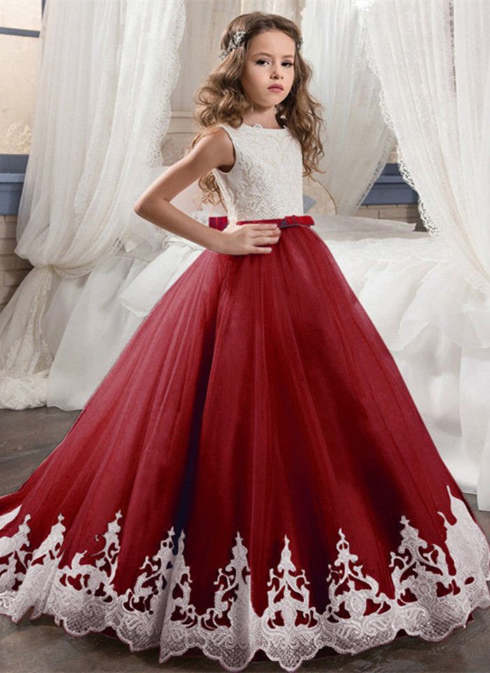 Beautiful Ball Gown Flower Girls Dresses Sequins Top Big Bow African Girls  Wedding Birthday Wear Gowns From Zhengyu999, $54.88