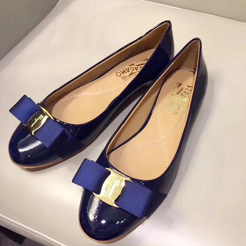 blue flat pumps