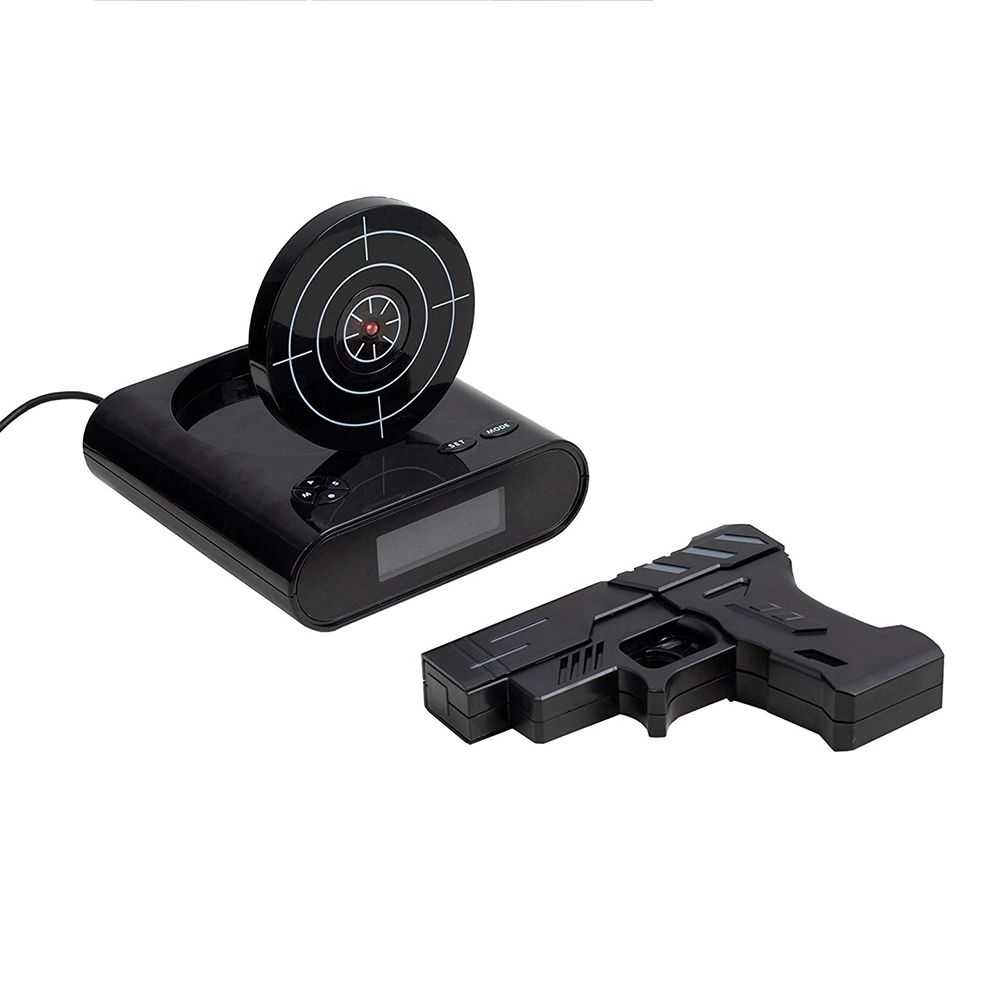 2021 Gadget Target Laser Shooting Gun Alarm Clock Digital Electronic Desk Clock Table Watch Nixie Snooze Bedside For Kids From Aozhouqie 18 99 Dhgate Com