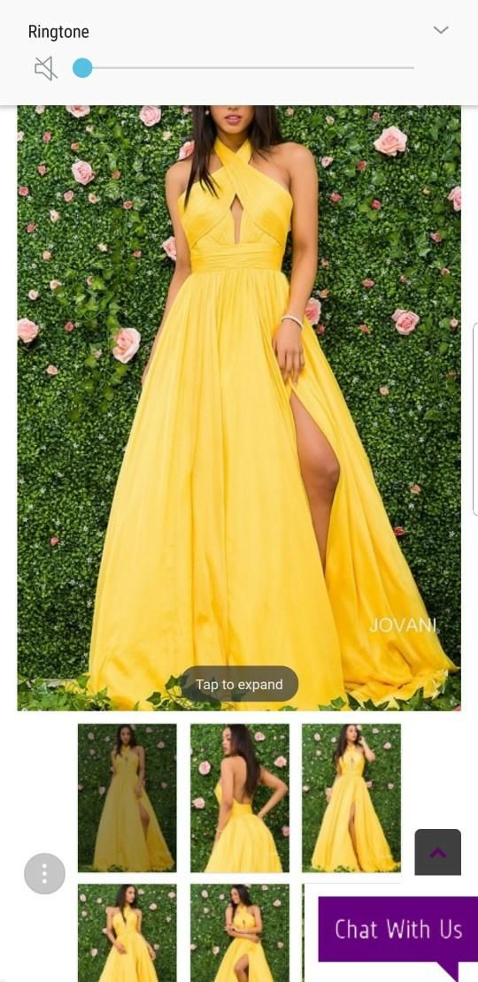 yellow flowy prom dresses