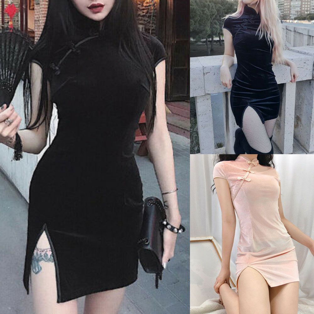 Compra Damas Qipao Chino Clásico Y Lujoso Satén Negro Floral Chino Del  Vestido Largo Cheongsam Barato | Entrega Rápida Y Calidad | Es.Dhgate