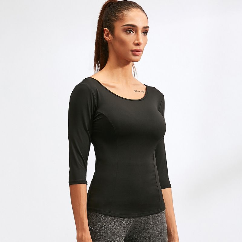 COOTRY Workout Tops for Women Cutout Back Summer Yoga Tops Casual Athletic Gym Sport Tee Shirts