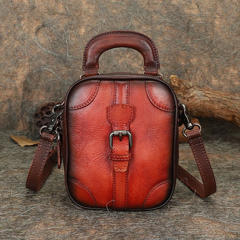 handmade leather suitcase