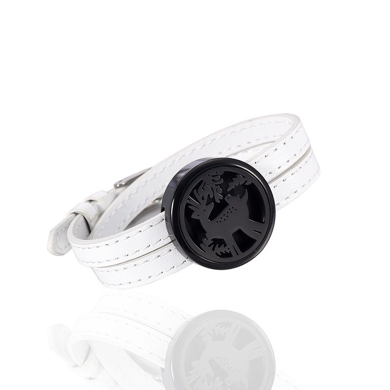 Difusor De Aceite De Pulsera De Aromaterapia Cuero Negro Difusor De Aceite De Pulsera De Aromaterapia Cuero Negro