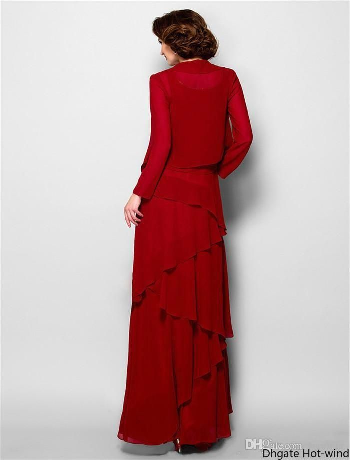 red mother of the bride dress