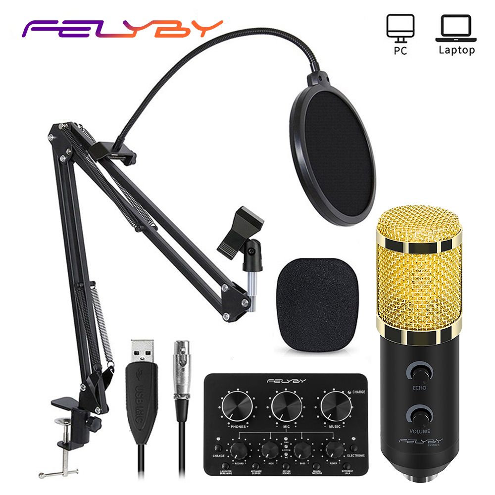 Professional Studio Broadcasting Microphone Set wtih Shock Mount Noise Canceling Microphone Sound for Studio Recording /& Brocasting BM-900 Cardioid Condenser Microphone