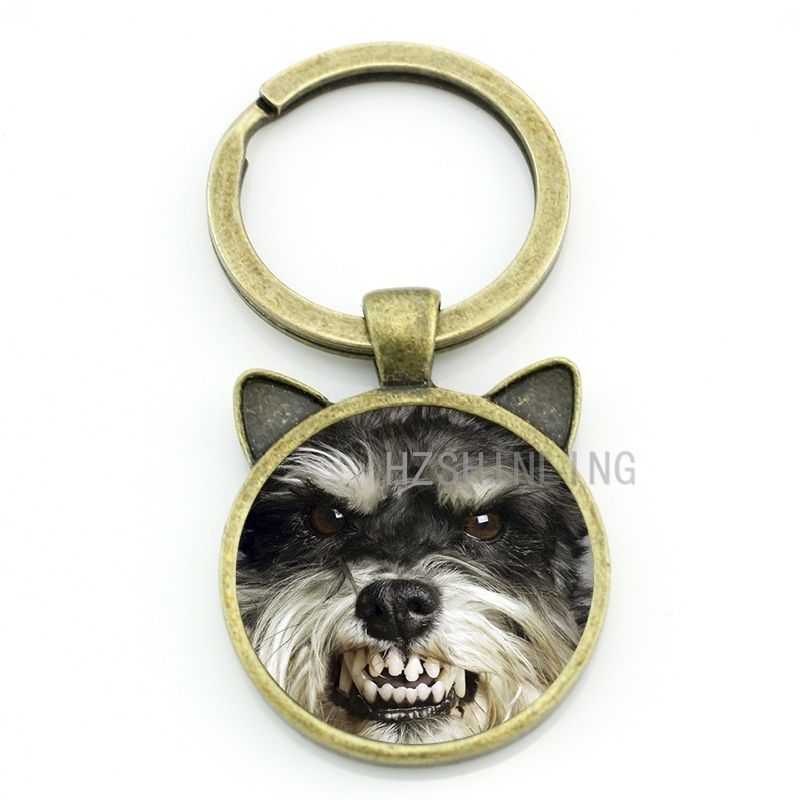 Yorkshire TERRIER DOG immagine PORTACHIAVI IN PELLE NERA IN CONFEZIONE REGALO