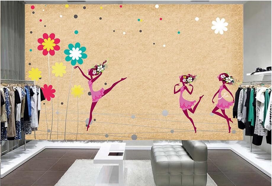 Papel pintado 3D mural SIKEERS grande europeo niña moda tienda de herramienta fondo pared