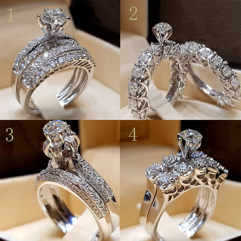 Bling bling; my wedding ring ️ 2021 Multiple Style Bling Bling Rhinestone Bridal Ring Women Zircon