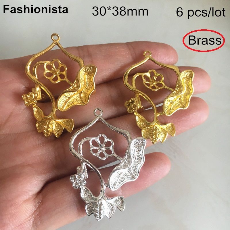 Satin Al 6 Adet 30 38mm Pirinc Bros Yapimi Icin Lotus Takilar Pirinc Hazirlanmis Lotus Yapragi Ve Cicek Taki Icin Metal Malzemeleri Xp Tl127 55 Dhgate Comda