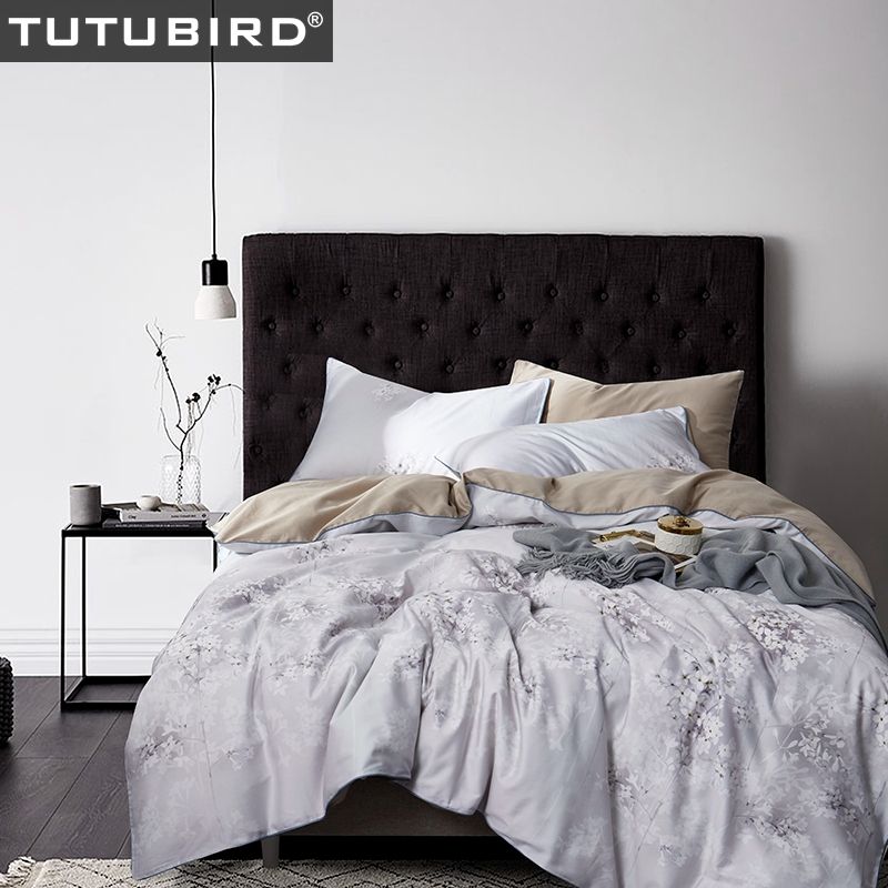 White Floral Bedding Set European Satin Girls Bed Clothes 100