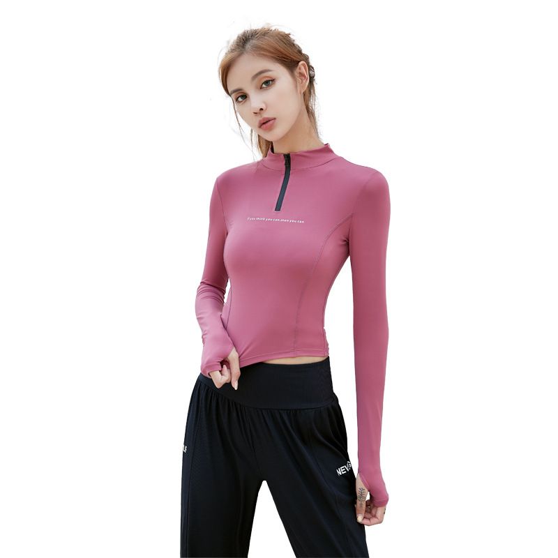 CNJUYEE Long Sleeve Crop Top V-Neck Workout Sweatshirt Yoga Tops for Women with Thumb Hole