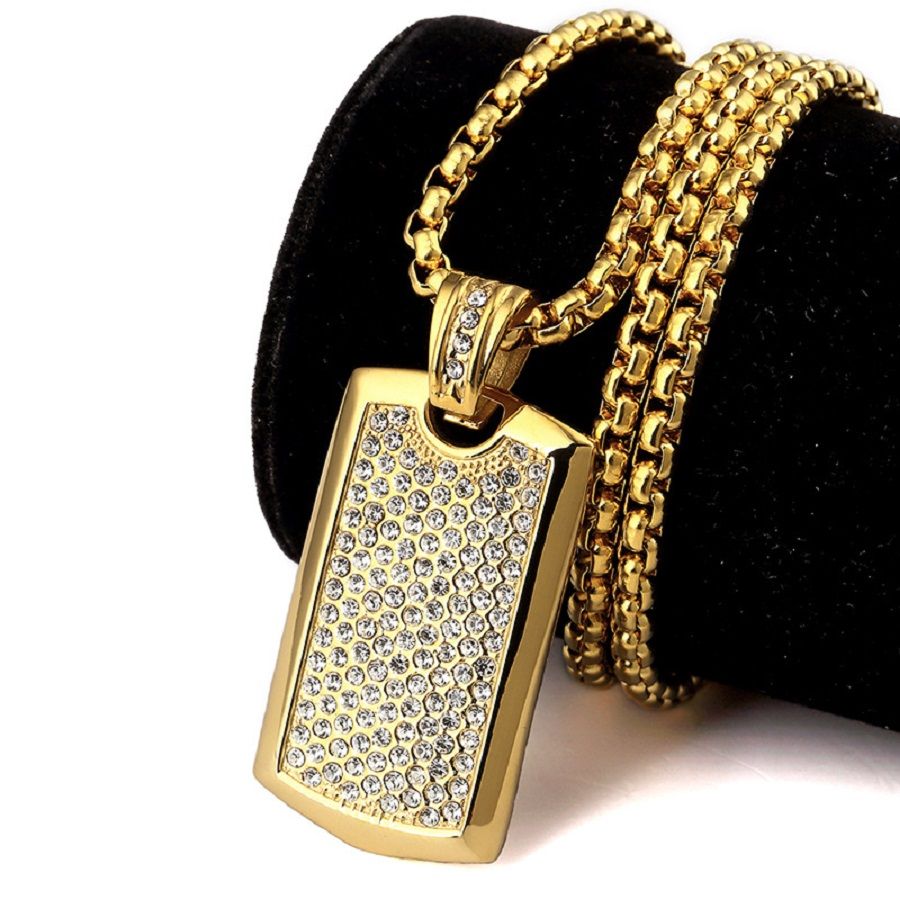 Wholesale Fashion Men Hip Hop Jewelry Gold Color Pendant Necklaces Long