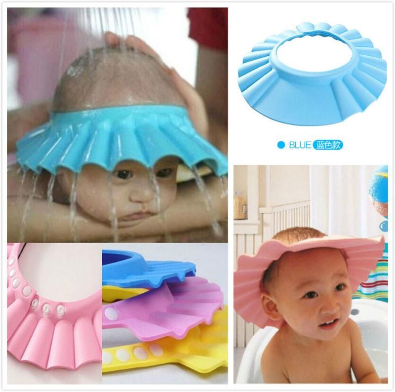 Adjustable EVA Kids Ear Shower Cap Soft Baby Bathing Shampoo Shower