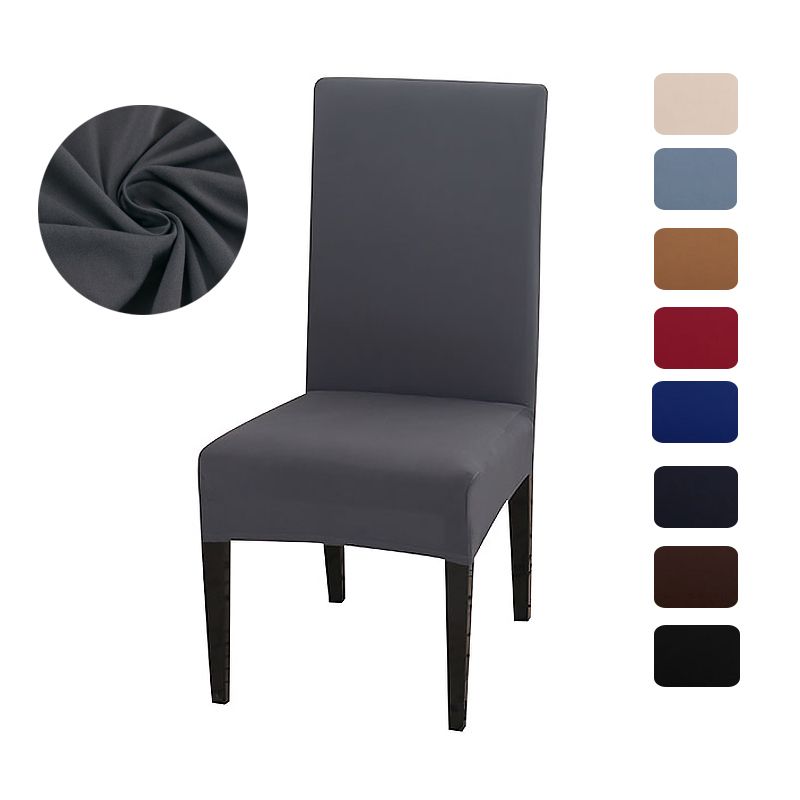 Solid Stretch Chair Cover Kitchen Seat Cover Removable Chair Covers For