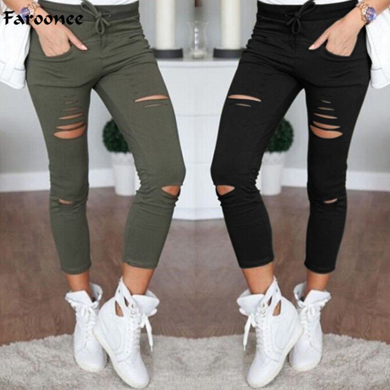 Compra Pantalones Flacos Mujeres Agujero Sexy Rodilla Lápiz Pantalón Dama  Cintura Alta Legging Pantalones Delgados Estirar Pantalones Vaqueros  Rasgados Más El Tamaño 4xl MX190714 Barato | Entrega Rápida Y Calidad |  Es.Dhgate