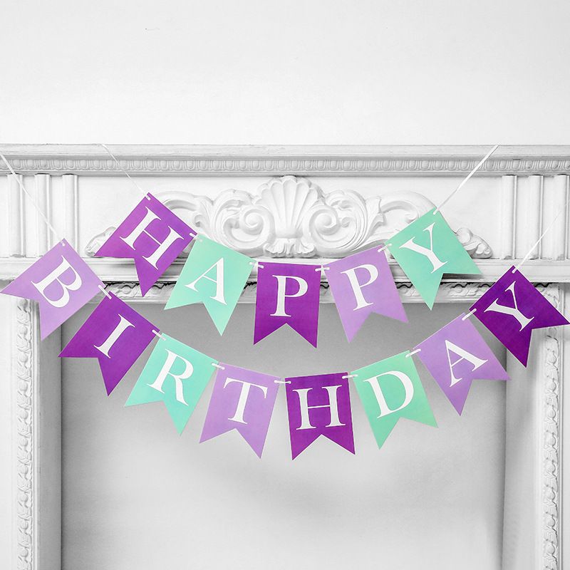 Happy Birthday Party Banner Summer Sea Party Hung Flag Children