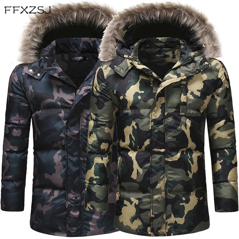 Men's Down Parkas FFXzsj Moda de alta gama de ocio de invierno para chaquetas cálidas acolchadas hombres