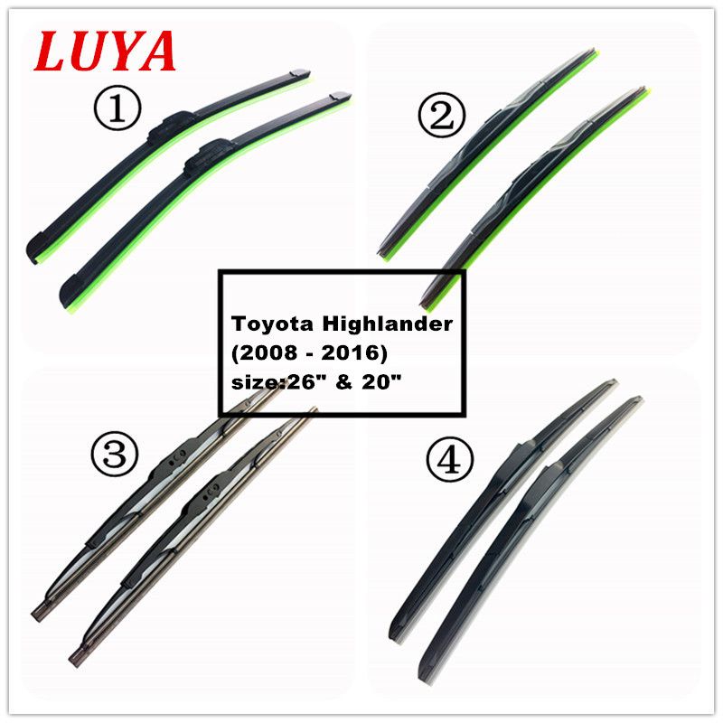 2020 LUYA Four Kinds Of Wiper Blade In Car Windshield Wiper For Toyota Highlander 2008 2016 Size Wiper Blade Size For 2016 Toyota Highlander