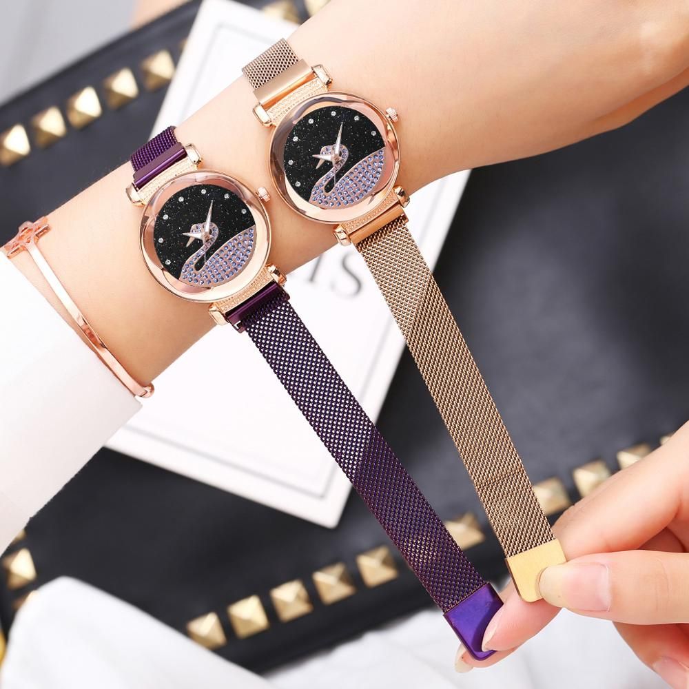 Hot Sale Fashion Watches For Women Magnet Watch Ladies Diamond Starry Sky Clock Quartz Waterproof Wristwatches Gift Girls Designer Watch Discount Watch From Fashionkiss 27 36 Dhgate Com