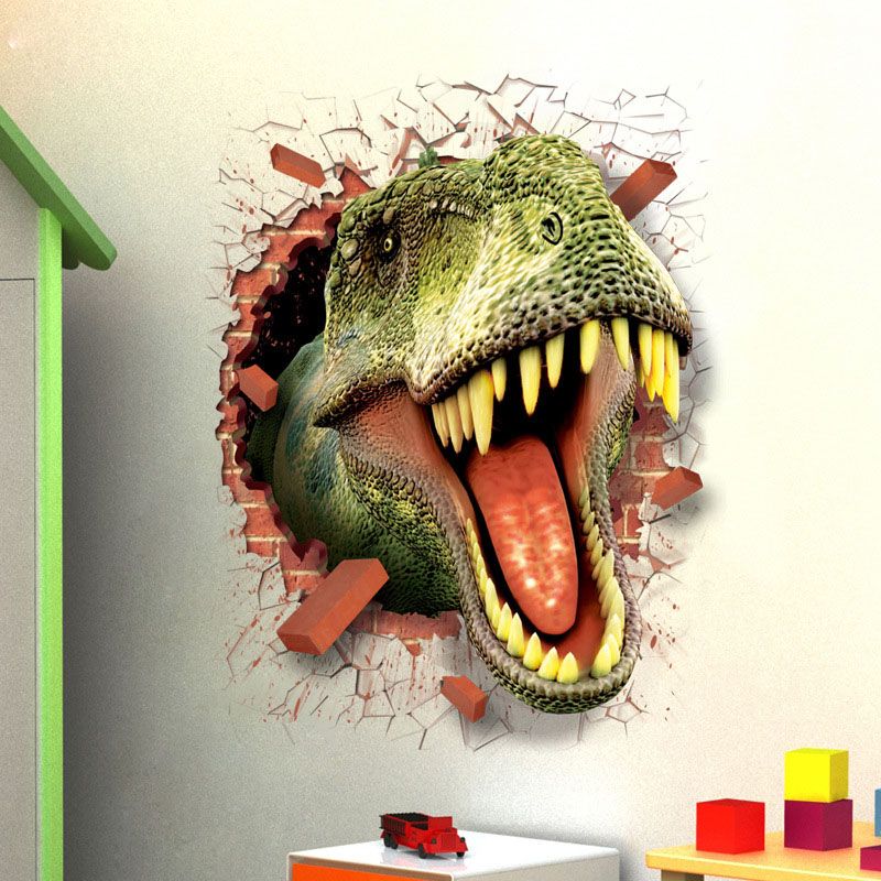 Pegatinas de pared de dinosaurio calcomanías creativas para los cuartos de los niños decoración al por Pegatinas de pared de dinosaurio calcomanías creativas para los cuartos de los niños decoración al por