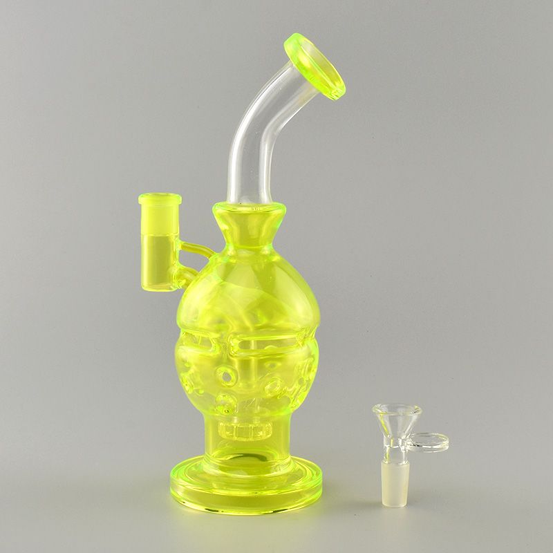 9 Inches Light Yellow Fab Egg Bongs Faberge Egg Water Pipe Recycler