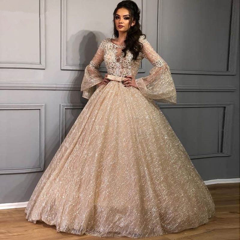 Glitter Tulle Lace Quinceanera Dresses 