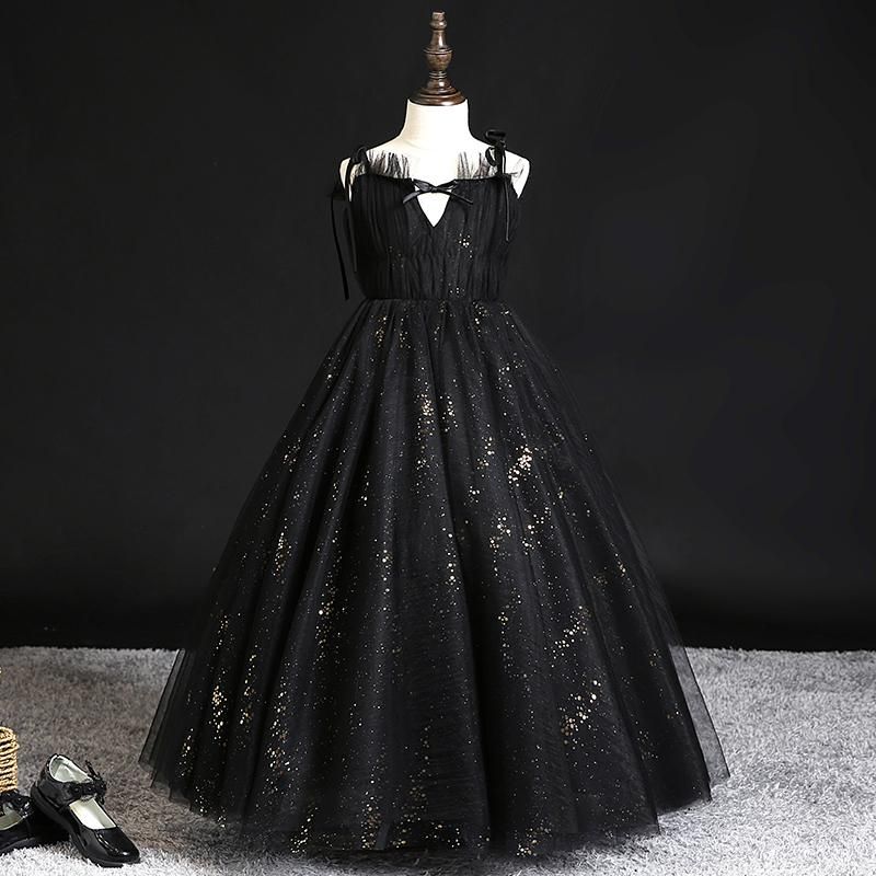 black sequin girls dress