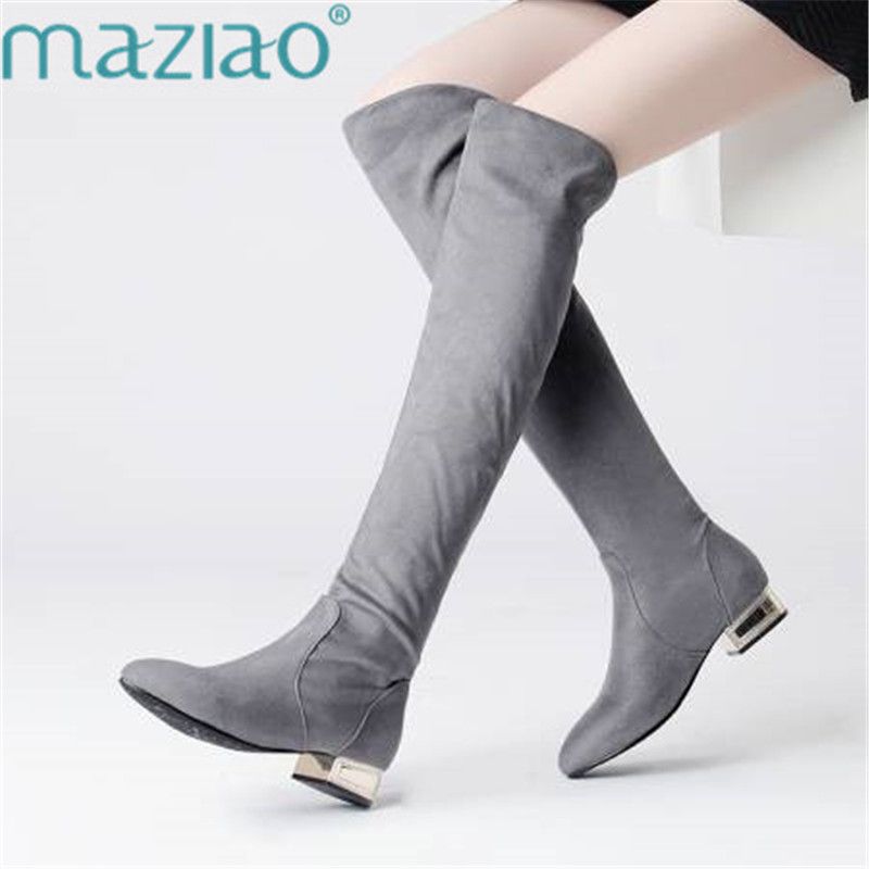 over the knee thigh high flat boots