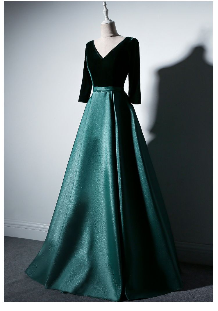 Green Velvet Gown Dress Clearance, 56 