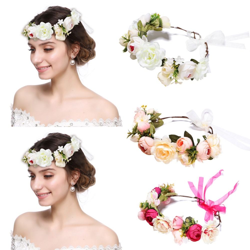 Elegant Red Rose Flower Headband Hair Band for Women/'s Wedding Party Banquet