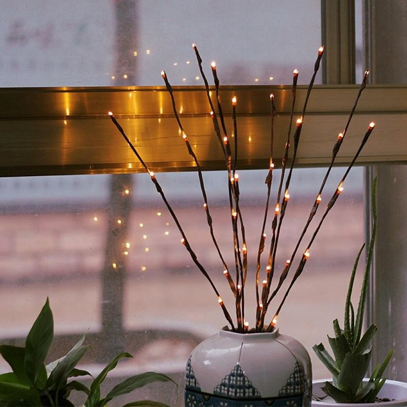 Christmas Tree Decoration Willow Branch 20 Bulbs Flashing Led