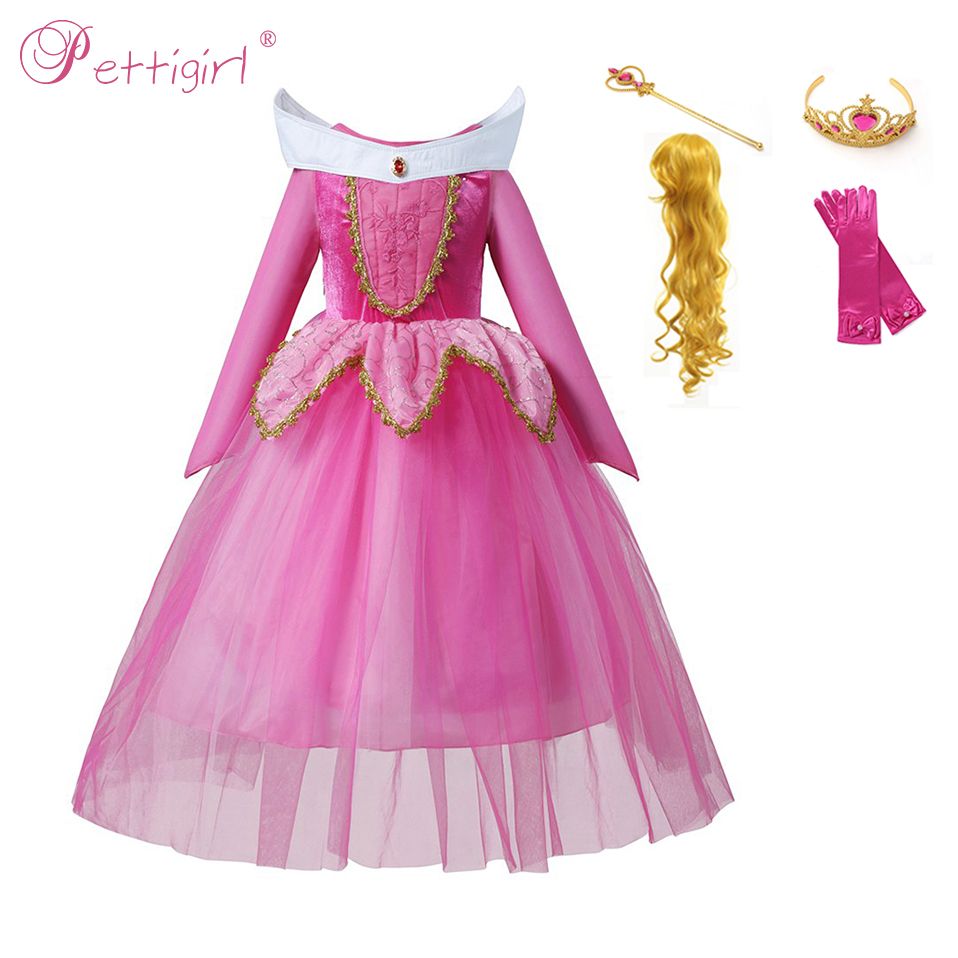Sleeping Beauty Girls Princess Aurora Dress up Party Birthday Costume set Fancy