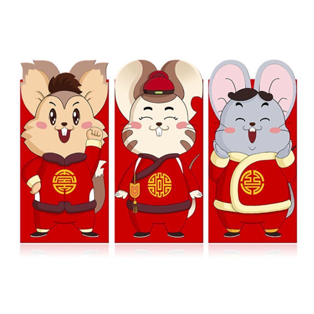 6Pcs 2020 Chinese New Year of the Rat Fortune Red Packet Money Wrap Envelope UK