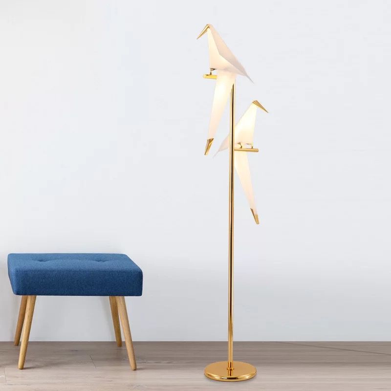 Modern Iron LED Origami Bird Floor Lamp Home Bedroom Living Room