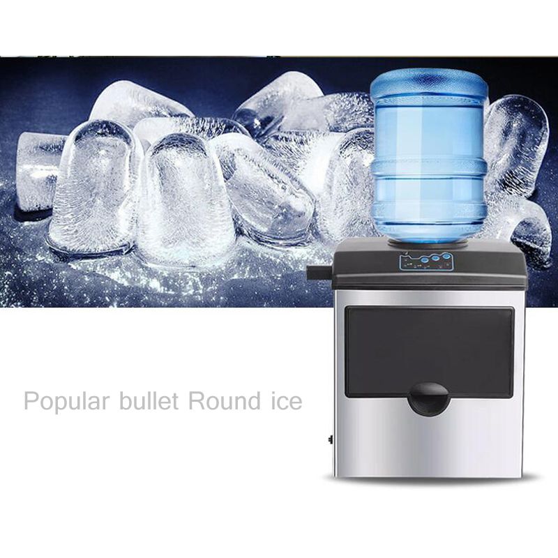 Machine À Glace Portable Commerciale 25 Kgs / 24h Bullet Round Ice