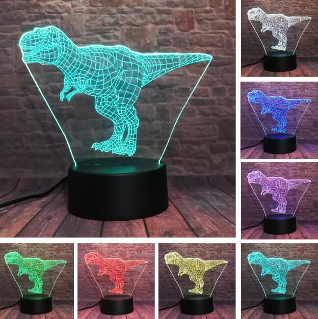 compre nueva dominante tyrannosaurus rex de la lampara led de la lava 3d los fans del dinosaurio regalos figura luz luz de navidad ninos ninos regalo