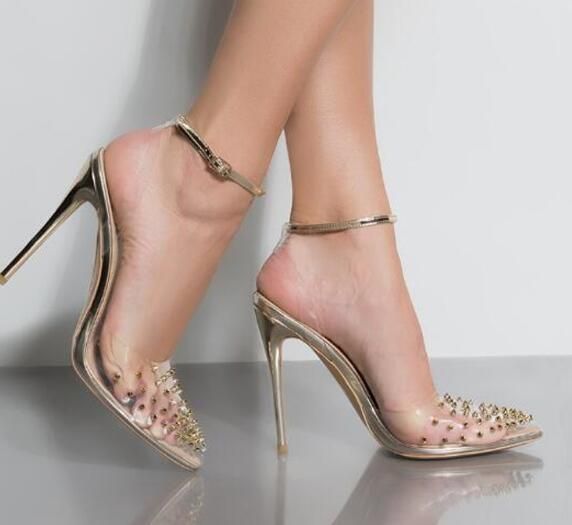 clear shoes with studs