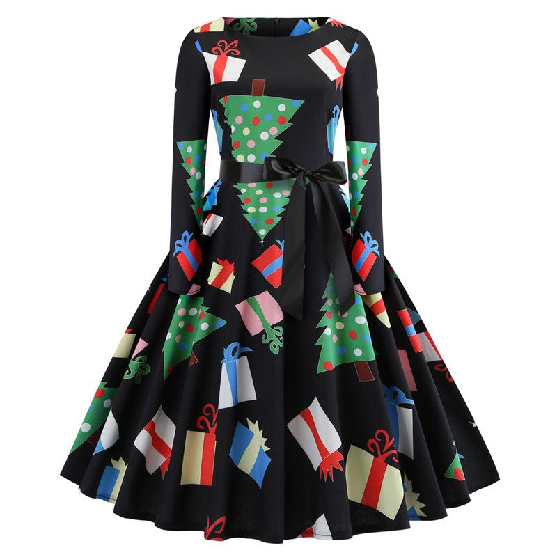 Tallas Grandes Mujeres Vestido Swing Vintage Casual Tallas Grandes Mujeres Vestido Swing Vintage Casual