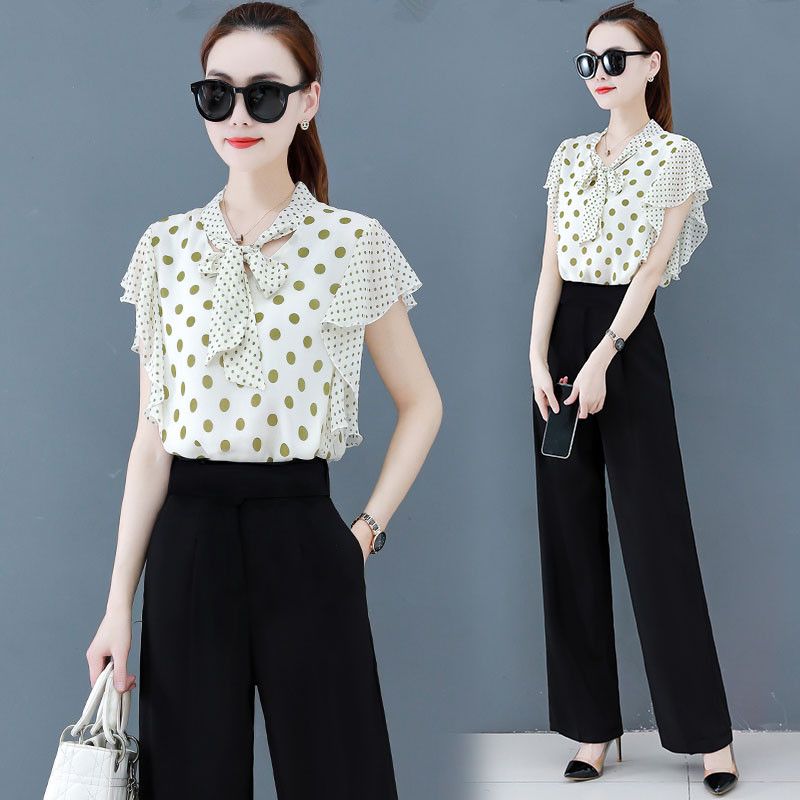 polka dot work pants