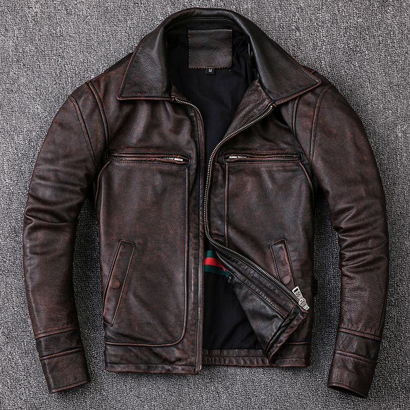 jaqueta biker vintage em couro